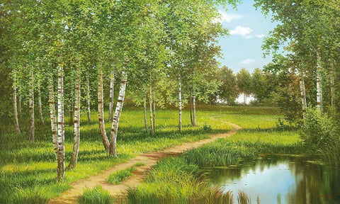 NEAR BELGOROD White Modern Wood Framed Art Print with Double Matting by Osipova, Svetlana