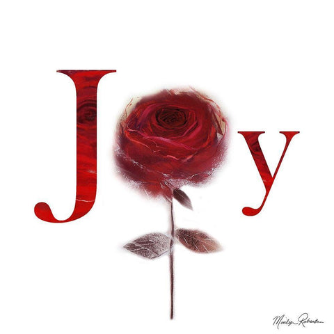JOY ROSE Black Ornate Wood Framed Art Print with Double Matting by Robertson, Marilyn