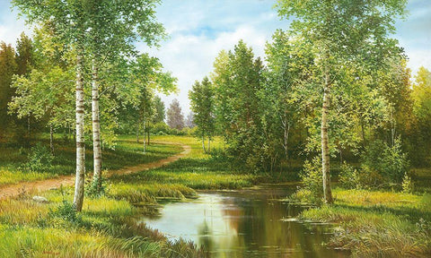 NEAR NOVOSIBIRSK White Modern Wood Framed Art Print with Double Matting by Osipova, Svetlana