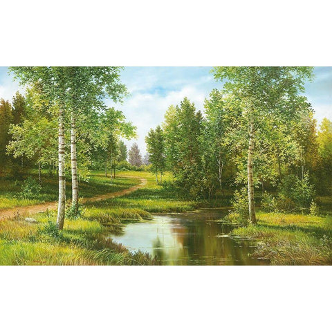 NEAR NOVOSIBIRSK Black Modern Wood Framed Art Print with Double Matting by Osipova, Svetlana