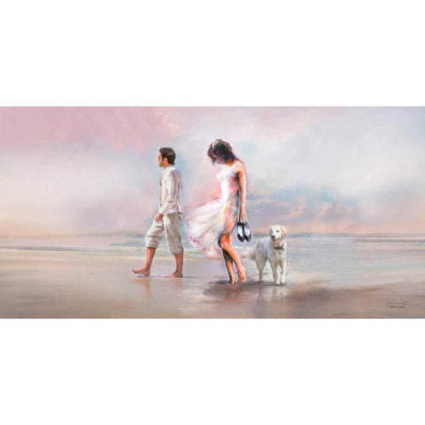 At The Beach White Modern Wood Framed Art Print by Tarin, Michael