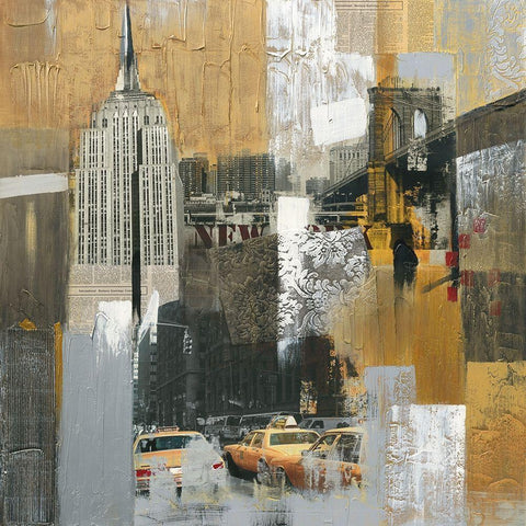 CHRYSLER BUILDING Gold Ornate Wood Framed Art Print with Double Matting by Pax