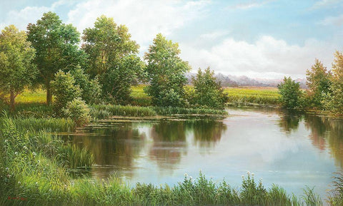 NEAR VOLGOGRAD Black Ornate Wood Framed Art Print with Double Matting by Osipova, Svetlana