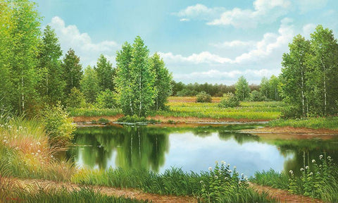 NEAR MOSCOW White Modern Wood Framed Art Print with Double Matting by Osipova, Svetlana