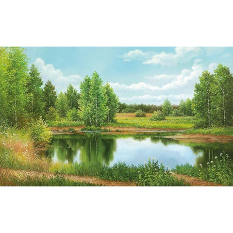 NEAR MOSCOW Black Modern Wood Framed Art Print by Osipova, Svetlana