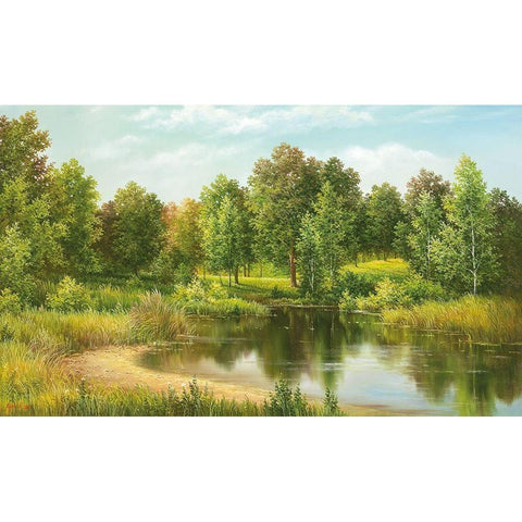 NEAR CELSABINSK Black Modern Wood Framed Art Print with Double Matting by Osipova, Svetlana