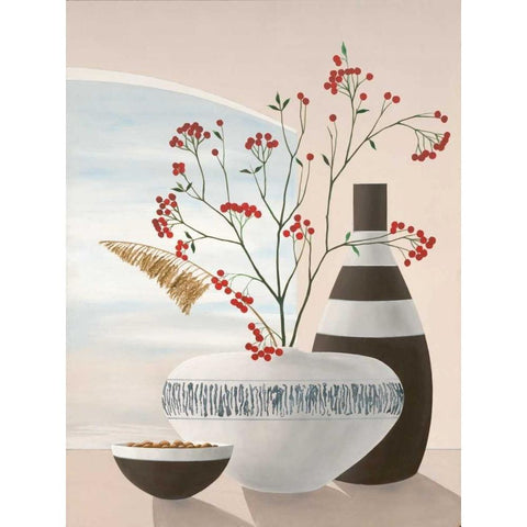 Rowan Berries II Black Modern Wood Framed Art Print by Sedalia, David
