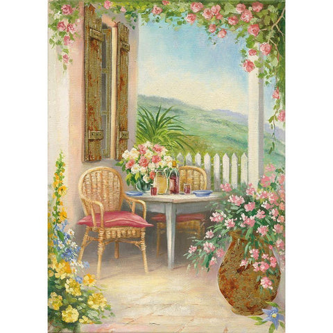 Veranda I Gold Ornate Wood Framed Art Print with Double Matting by Erwin, Eric