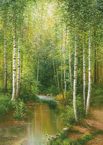 NEAR SAMARA White Modern Wood Framed Art Print with Double Matting by Osipova, Svetlana