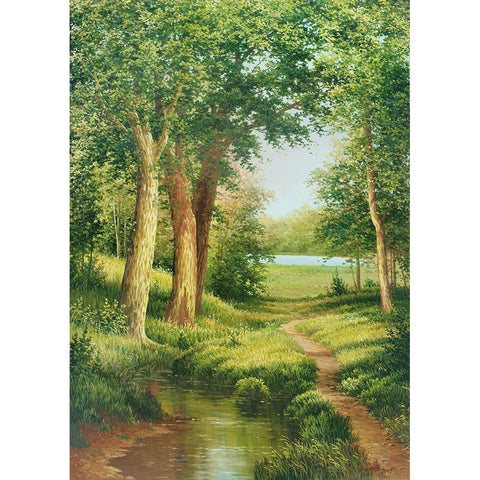 THE GREEN MAY Black Modern Wood Framed Art Print with Double Matting by Osipova, Svetlana