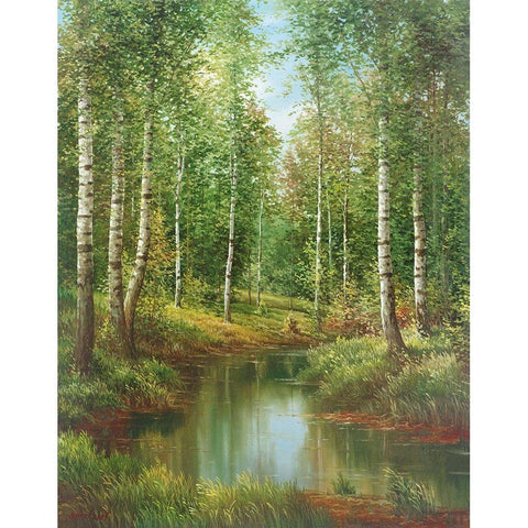 IN THE PARK Black Modern Wood Framed Art Print with Double Matting by Osipova, Svetlana