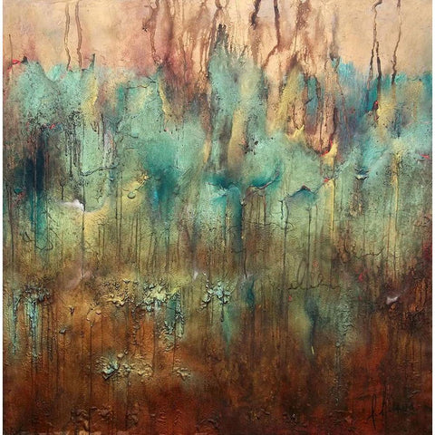 STEADFAST Black Modern Wood Framed Art Print by Herrera, Leticia