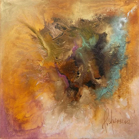 OUTBURST Gold Ornate Wood Framed Art Print with Double Matting by Herrera, Leticia