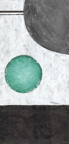 Sphere I Black Ornate Wood Framed Art Print with Double Matting by Kikani, Umang