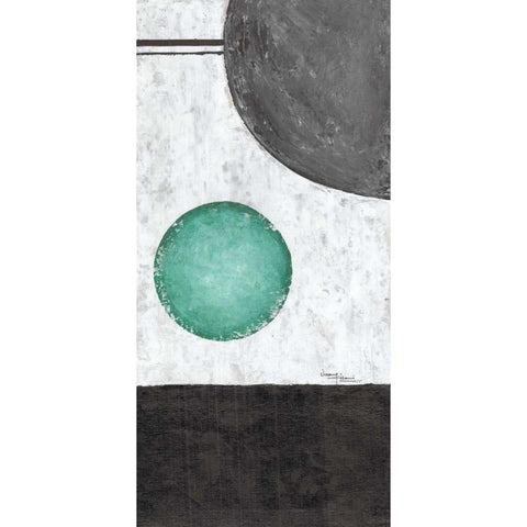 Sphere I Black Modern Wood Framed Art Print with Double Matting by Kikani, Umang