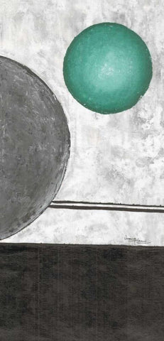 Sphere II Black Ornate Wood Framed Art Print with Double Matting by Kikani, Umang