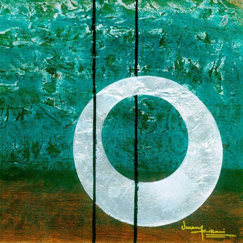 Aureole I White Modern Wood Framed Art Print with Double Matting by Kikani, Umang