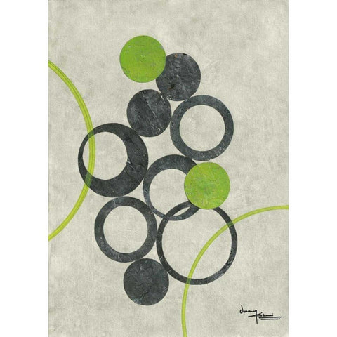 Circle Graphics I White Modern Wood Framed Art Print by Kikani, Umang