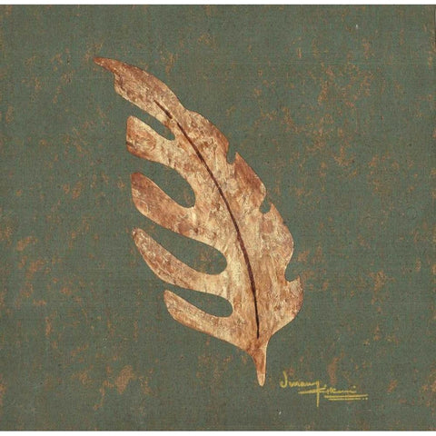 Tree Leaf I Black Modern Wood Framed Art Print with Double Matting by Kikani, Umang