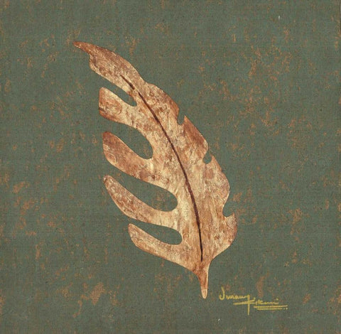 Tree Leaf I White Modern Wood Framed Art Print with Double Matting by Kikani, Umang