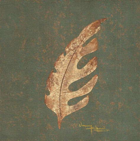 Tree Leaf II Black Ornate Wood Framed Art Print with Double Matting by Kikani, Umang
