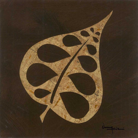 Exotic Leaf I White Modern Wood Framed Art Print with Double Matting by Kikani, Umang