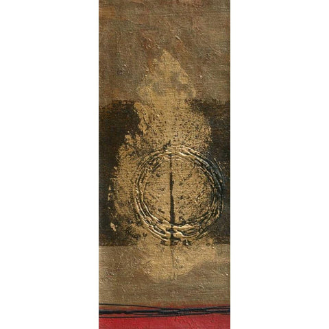 Golden Leaf II Black Modern Wood Framed Art Print by Kikani, Umang