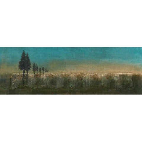 Fir Trees I White Modern Wood Framed Art Print by Kikani, Umang