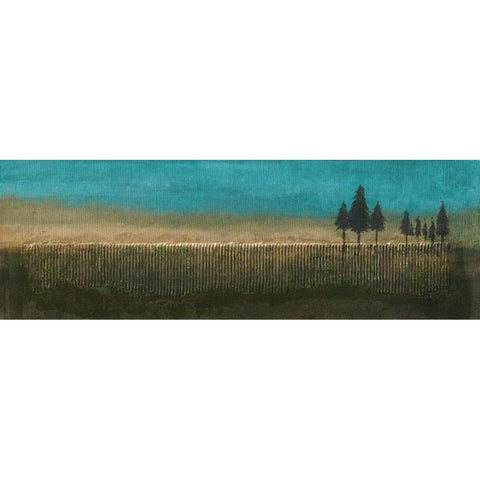 Fir Trees II White Modern Wood Framed Art Print by Kikani, Umang