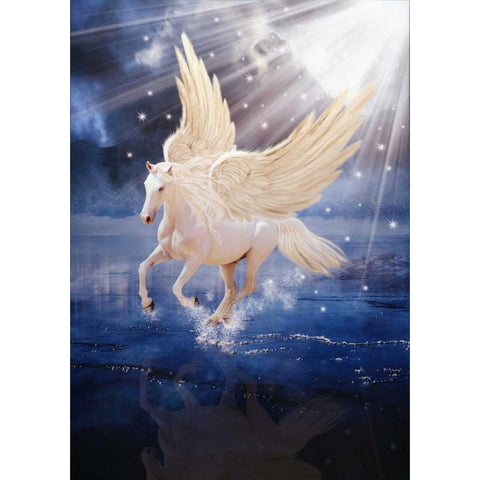 Pegasus Gold Ornate Wood Framed Art Print with Double Matting by Babette