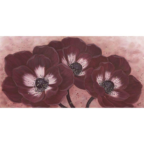 MOHAGONY ANEMONE I Black Modern Wood Framed Art Print by Lake, Kaye