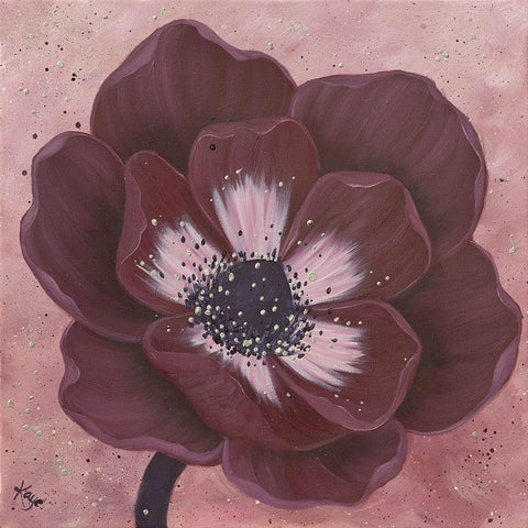 MOHAGONY ANEMONE III Black Ornate Wood Framed Art Print with Double Matting by Lake, Kaye