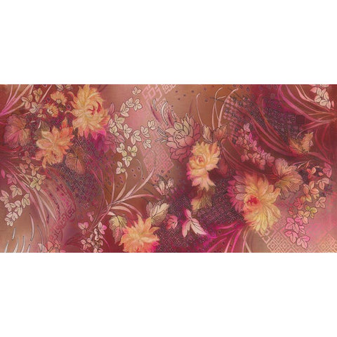 SILK TAPESTRY Black Modern Wood Framed Art Print with Double Matting by Ganz, Michael
