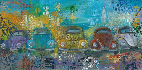 BEETLE LINE White Modern Wood Framed Art Print with Double Matting by Mizo