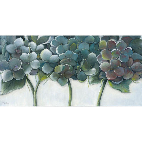 BLUE HYDRANGEAS Gold Ornate Wood Framed Art Print with Double Matting by Withaar, Rian