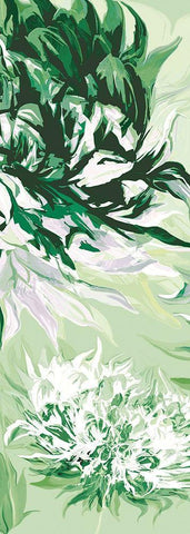 GREEN ALLURE II White Modern Wood Framed Art Print with Double Matting by Scaffardi, Sally