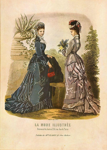 LA MODE ILLUSTREE I Black Ornate Wood Framed Art Print with Double Matting by Dubois, Alain