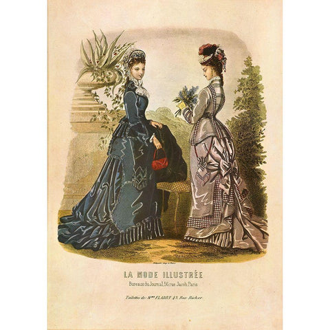 LA MODE ILLUSTREE I Black Modern Wood Framed Art Print by Dubois, Alain