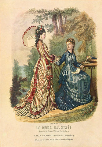 LA MODE ILLUSTREE II Black Ornate Wood Framed Art Print with Double Matting by Dubois, Alain