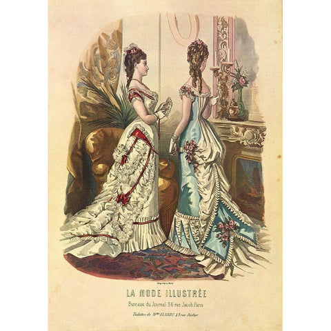 LA MODE ILLUSTREE III Gold Ornate Wood Framed Art Print with Double Matting by Dubois, Alain
