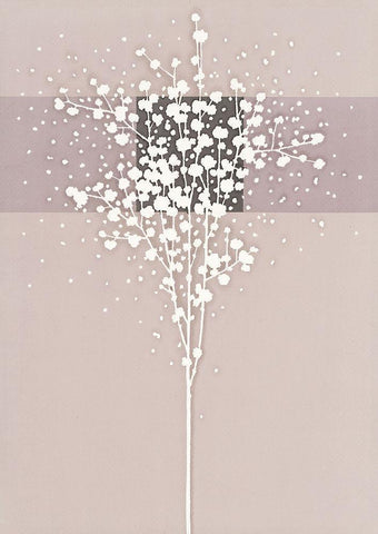 WHITE TREE I White Modern Wood Framed Art Print with Double Matting by Sakai, Takashi