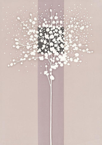 WHITE TREE II White Modern Wood Framed Art Print with Double Matting by Sakai, Takashi