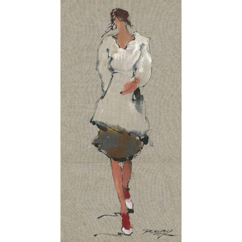 BERNICE White Modern Wood Framed Art Print by Shenli