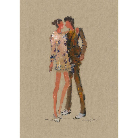 TOM AND KATE Black Modern Wood Framed Art Print with Double Matting by Shenli