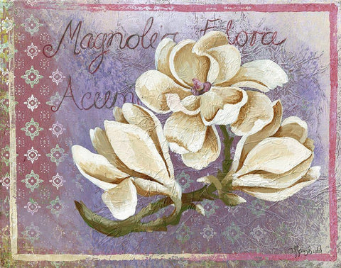 FLOWER CARD II White Modern Wood Framed Art Print with Double Matting by Tiffany