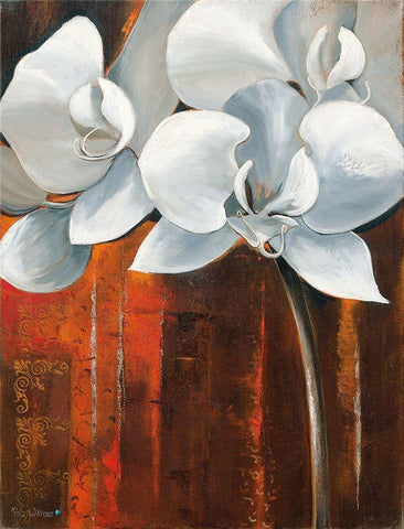 WHITE ORCHID I White Modern Wood Framed Art Print with Double Matting by Withaar, Rian