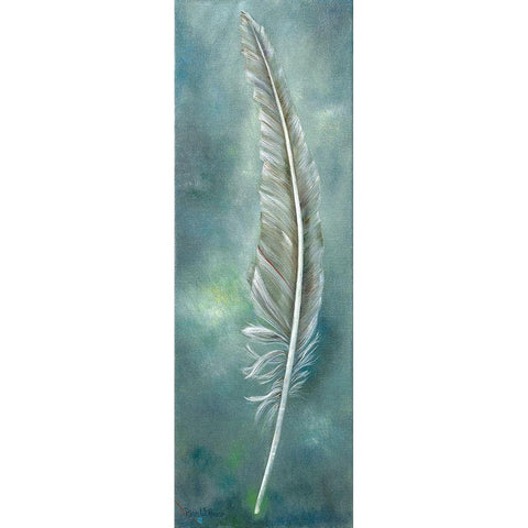DREAMY FEATHER Black Modern Wood Framed Art Print with Double Matting by Withaar, Rian