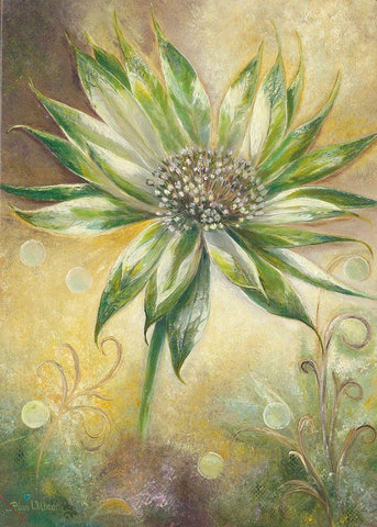 FANTASY FLOWER White Modern Wood Framed Art Print with Double Matting by Withaar, Rian