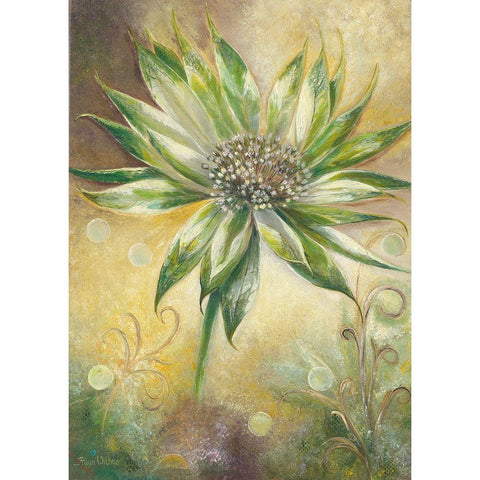 FANTASY FLOWER Black Modern Wood Framed Art Print by Withaar, Rian