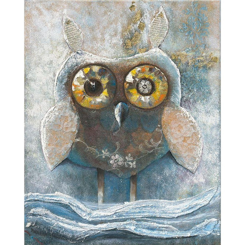 LACE OWL I Gold Ornate Wood Framed Art Print with Double Matting by Withaar, Rian